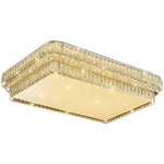 Crystal Flush Mount Ceiling Light with Chrome Frame and LED Illumination