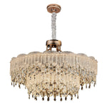 French Crystal Glass Fringe Chandelier | Luxury LED Ceiling Light
