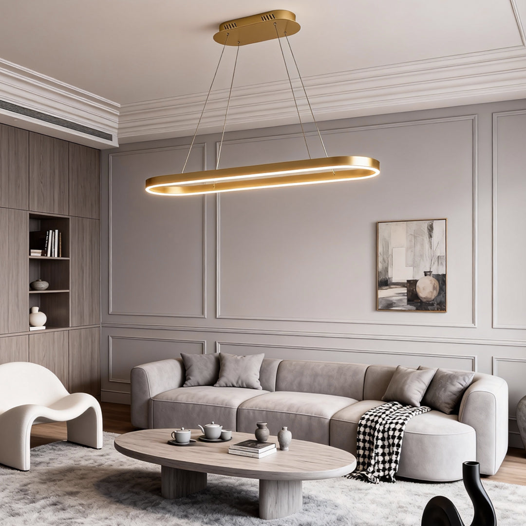 Oval LED Pendant Light in Aluminum for Modern Interiors