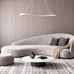 Oval LED Pendant Light in Aluminum for Modern Interiors