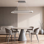 Oval LED Pendant Light in Aluminum for Modern Interiors