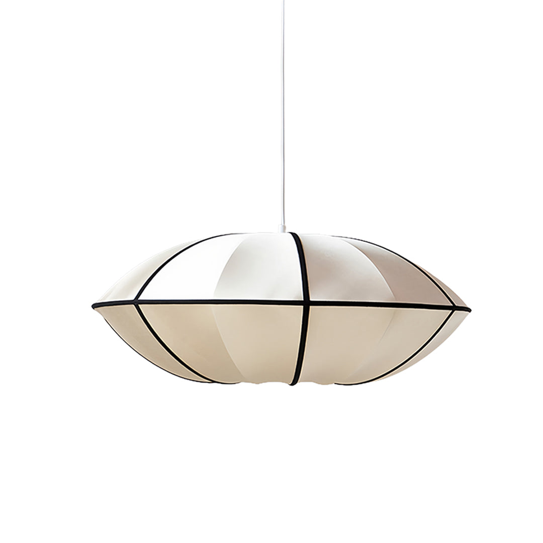 Nordic Vintage Fabric Shade Pendant Light with Metal Accents