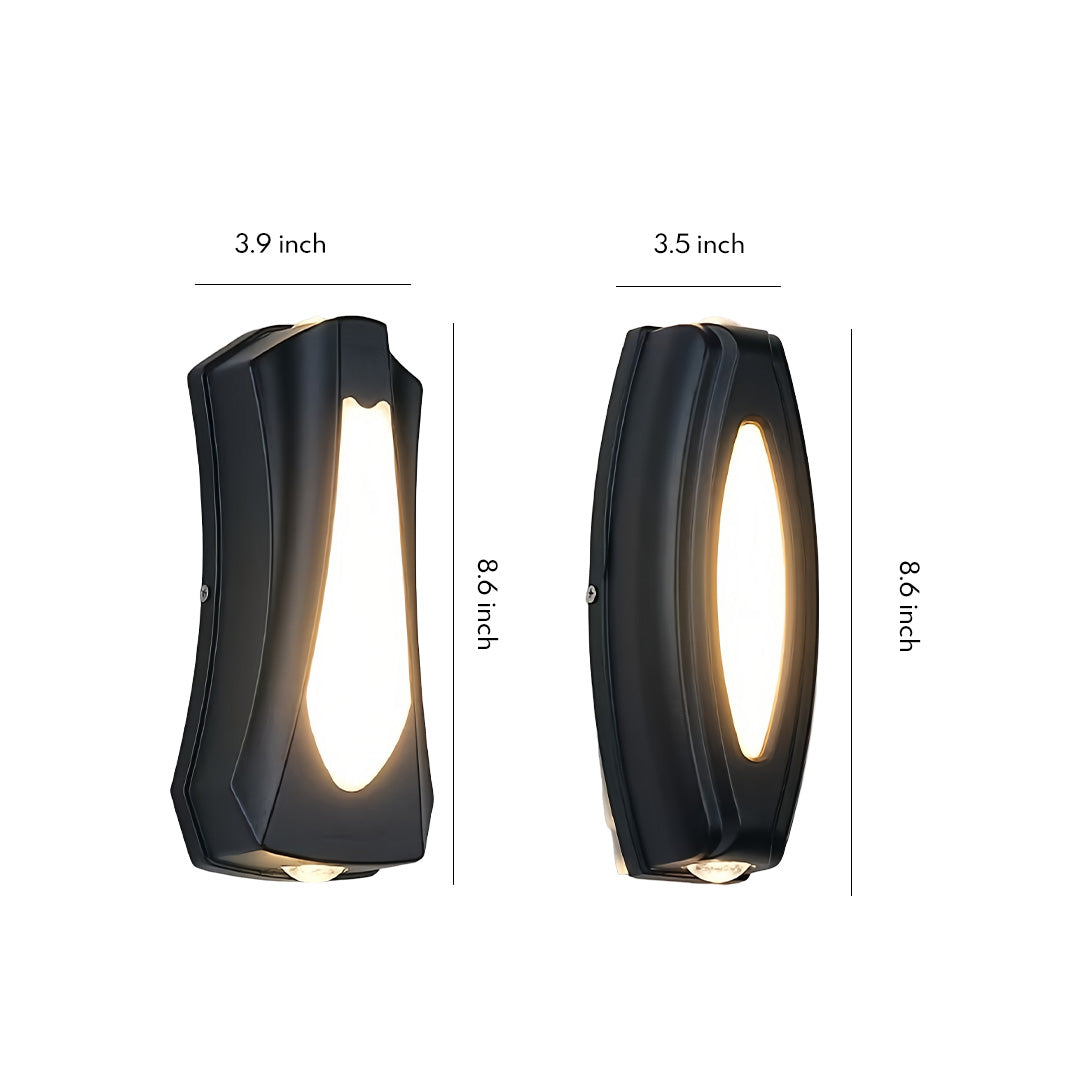 Outdoor Up and Down Wall Sconce with Dual LED Lighting in Black Aluminum