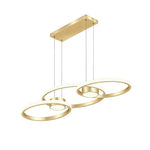 Nordic Gold Linear LED Chandelier with Adjustable Hanging Height
