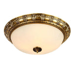 Antique Flush Mount Ceiling Light Vintage Bronze Frosted Glass Light Fixture