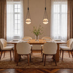 Italian Marble Globe Pendant Light in Polished Copper