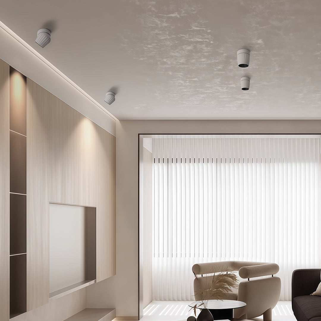 Rotating LED Spotlight with Anti-Glare COB, Surface Mount Aluminum