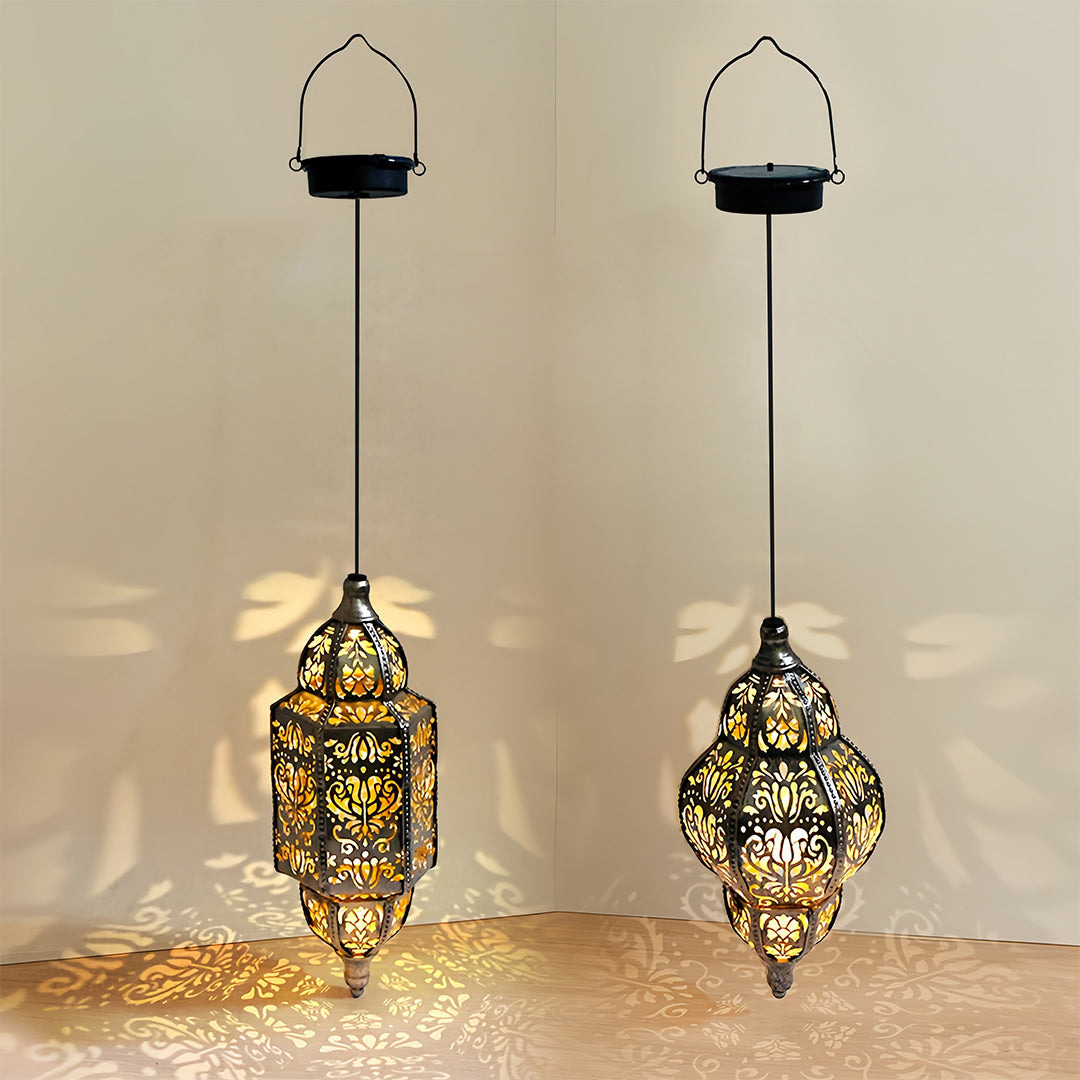 Solar-Powered Moroccan Lanterns for Outdoor Patio and Garden