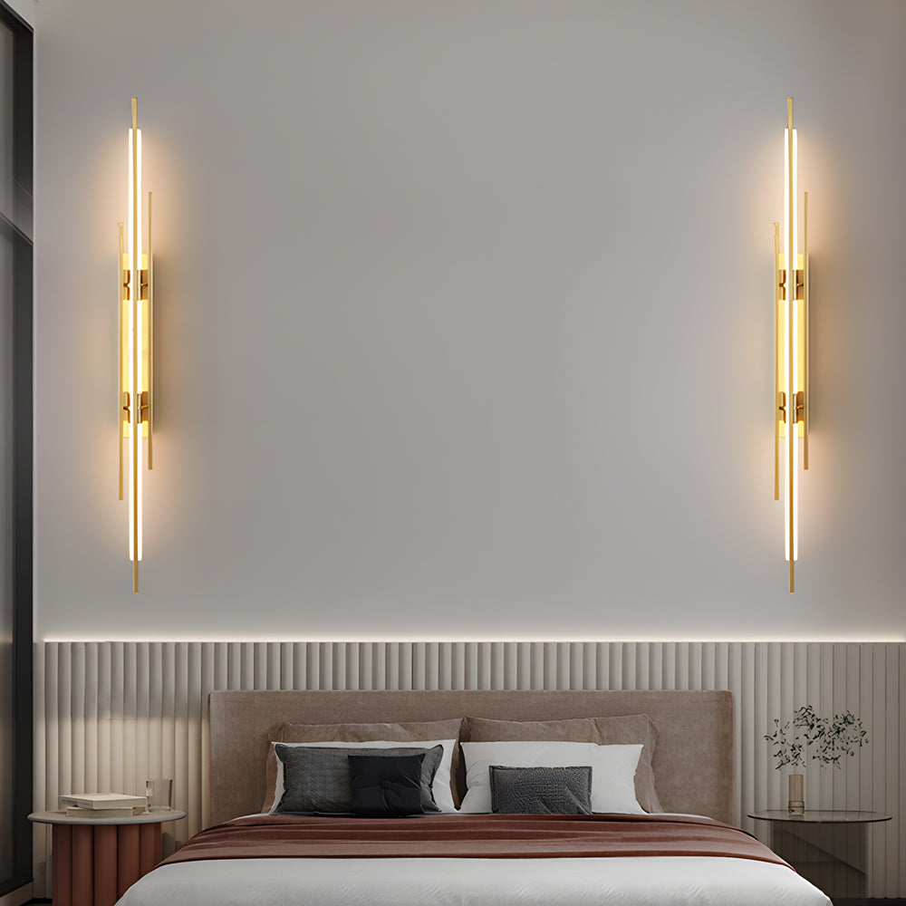 Modern Linear LED Wall Sconce in Black, Gold, or Copper