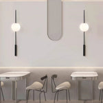 Modern Black Iron Wall Sconce with Glass Shade for Bedroom and Living Room