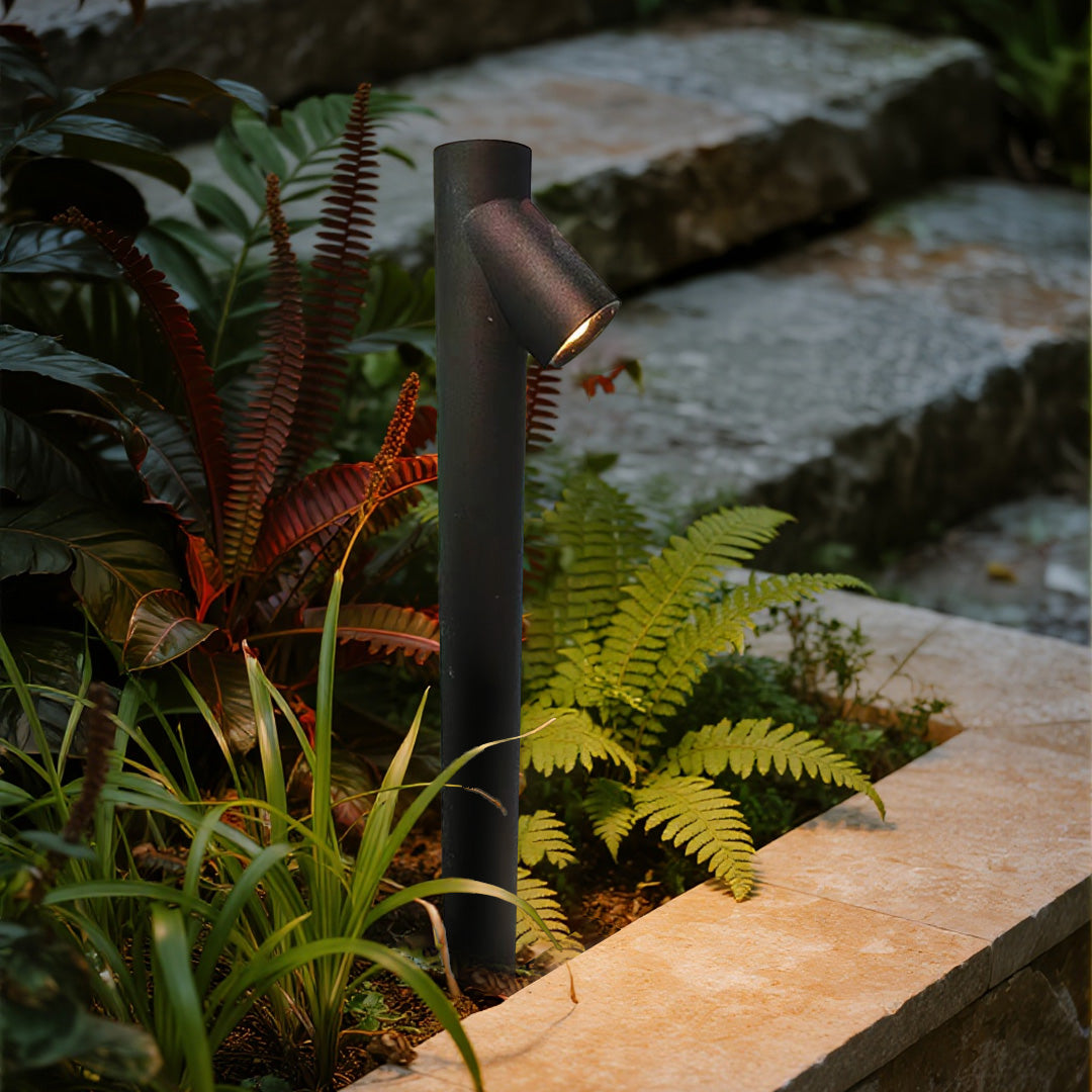 Bamboo Node LED Bollard Light — Modern Minimalist Landscape Lighting