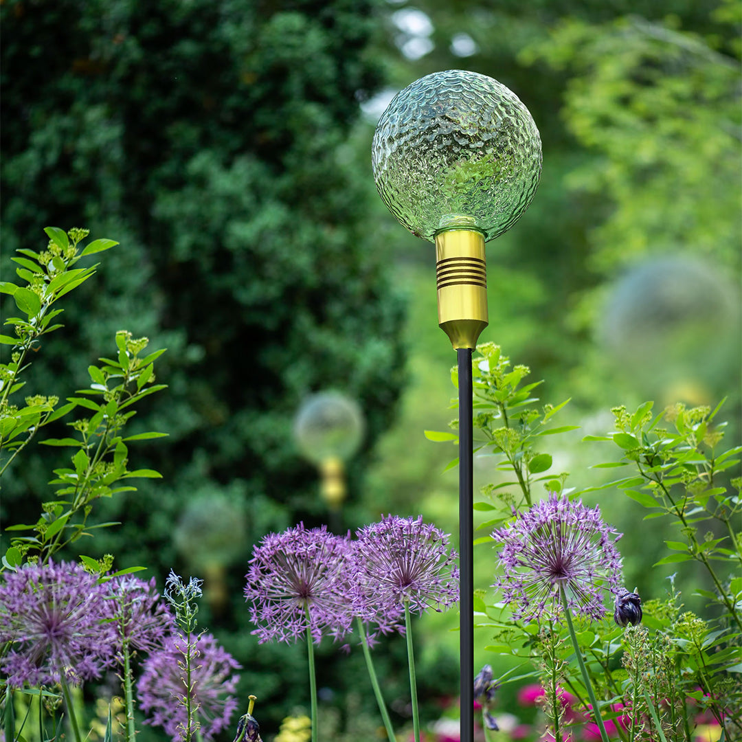 Reed Path Landscape Lighting with Glass Sphere Shade, Outdoor LED Garden Lamp