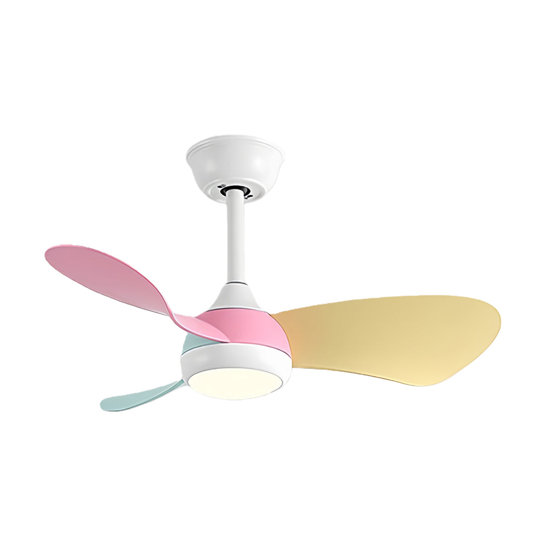 Nordic Retro Ceiling Fan with LED Light – 3-Blade Inverter Motor