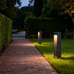 Minimalist Black Aluminum LED Bollard Path Light for Modern Landscapes