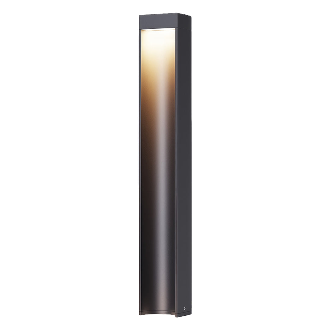 Minimalist Black Aluminum LED Bollard Path Light for Modern Landscapes