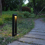 Minimalist Black Square Outdoor Bollard Light for Pathways