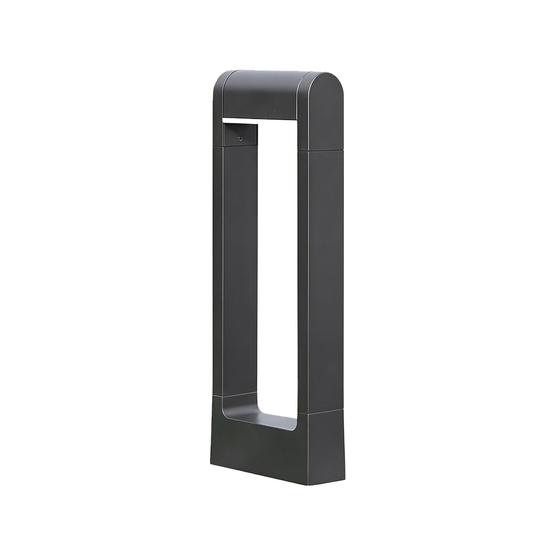 Minimalist Black Square Outdoor Bollard Light for Pathways