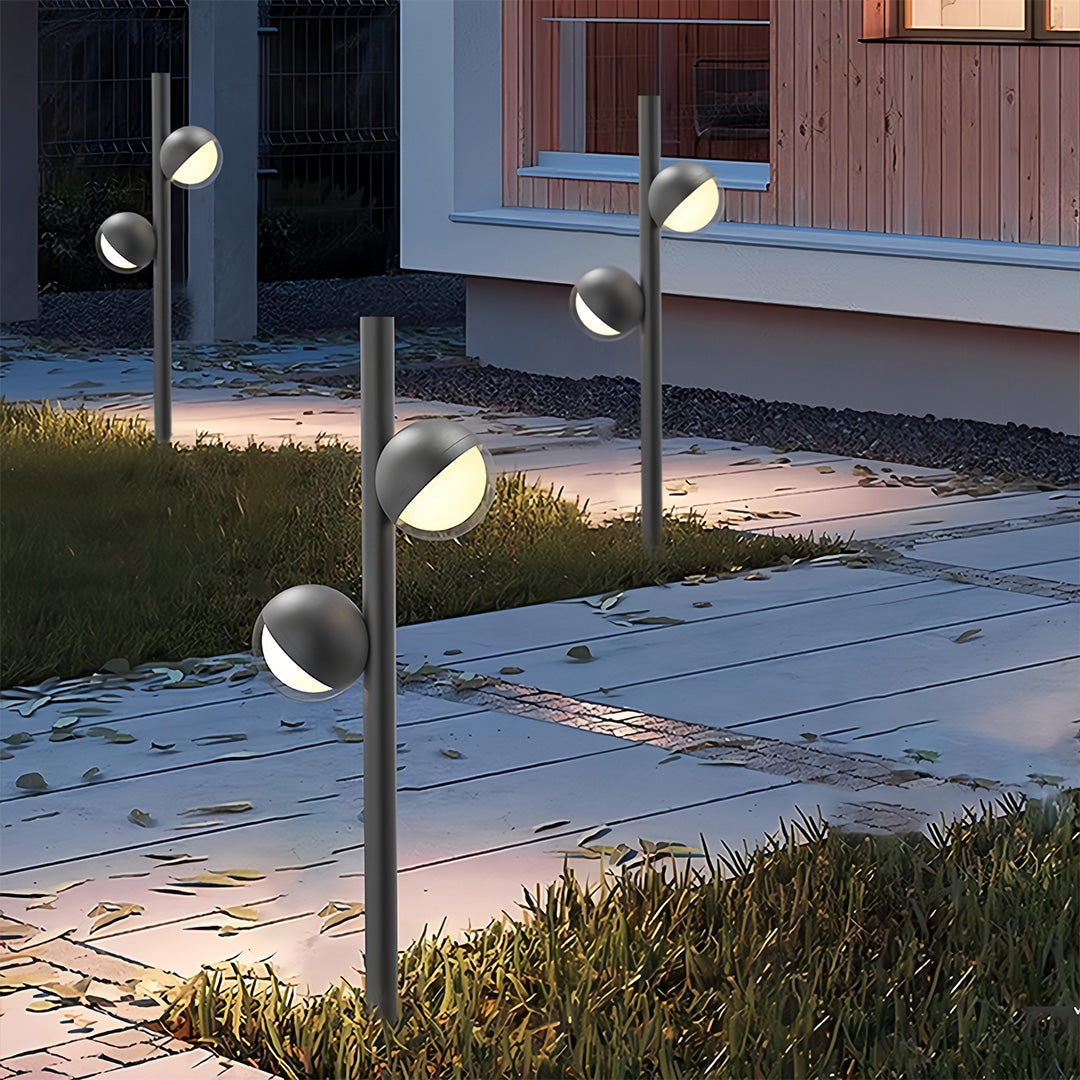 Modern Minimalist Pathway Landscape Lighting in Matte Black for Outdoor Walkways