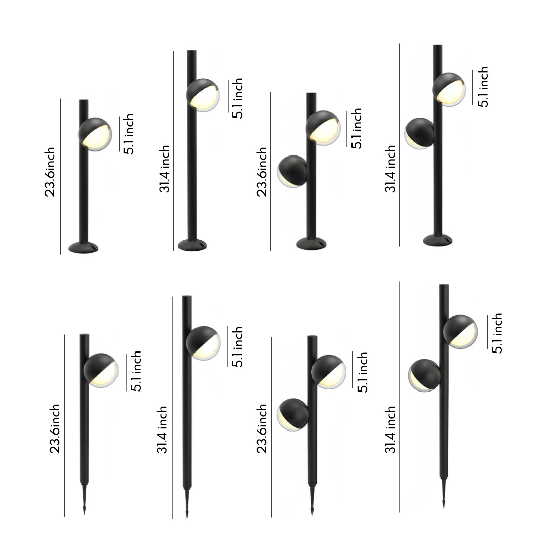 Modern Minimalist Pathway Landscape Lighting in Matte Black for Outdoor Walkways