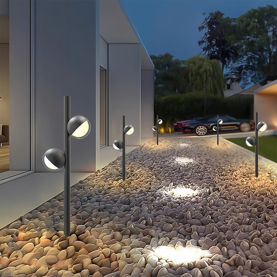 Modern Minimalist Pathway Landscape Lighting in Matte Black for Outdoor Walkways