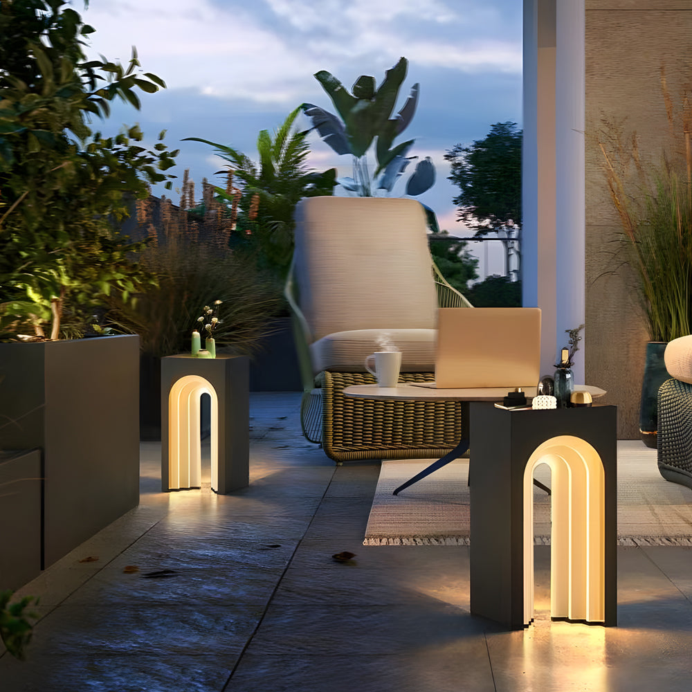 Stainless Steel Outdoor Lawn Light with Warm LED Glow