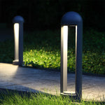 Modern Outdoor Bollard Light – Sand Gray Die-Cast Aluminum Garden Lamp