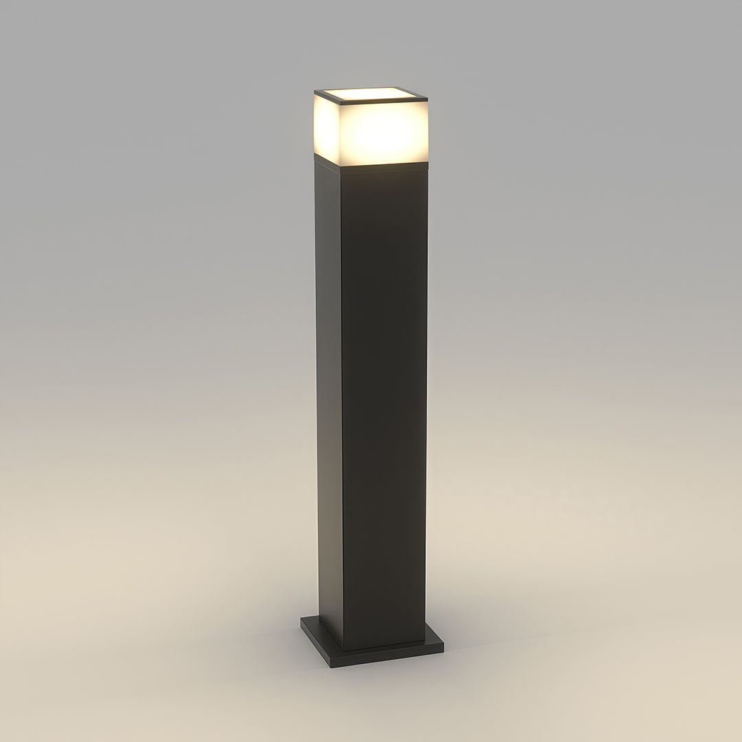 Modern Square Outdoor Bollard Light for Pathways & Gardens