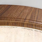 Artisan Wood Flush Mount Ceiling Light with Vintage Glass Shade