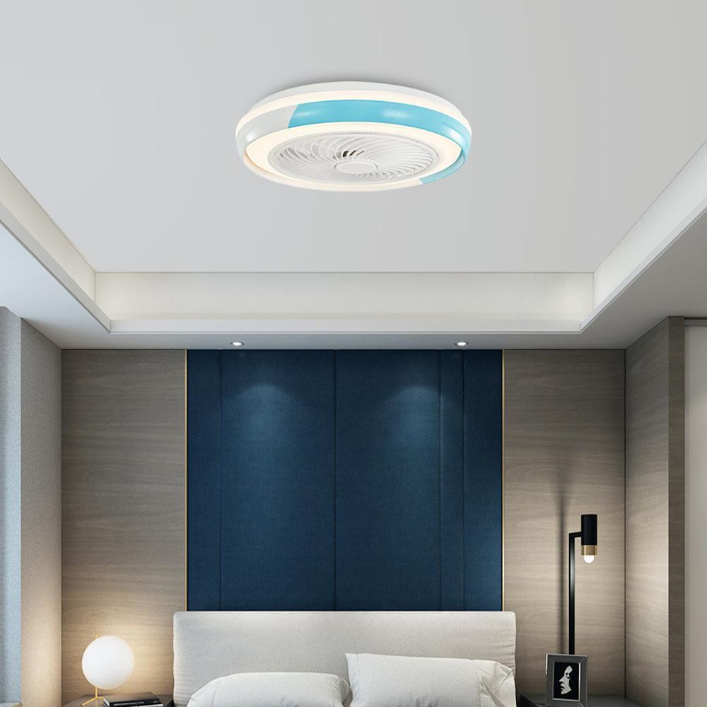 Modern Flush Mount Bladeless Ceiling Fan with Dimmable LED Light