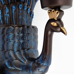 Peacock Wall Sconce — Vintage Aluminum Outdoor Lighting with Glass Shade
