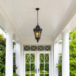 Outdoor Black Aluminum Pendant Light with Clear Glass Shade