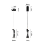 Modern Mini Pendant Light in Pearl Black with Adjustable Cord