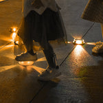 Solar In-Ground Path Lights with Warm White Glow, IP68 Waterproof