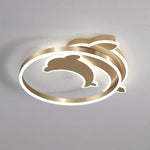 Personalized Creative Romantic Three Color Adjustable Led Dolphin Ceiling Lamp