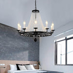 Empire Wagon Wheel Chandelier 8 10 12 Candle Lights 20 Adjustable Chain Crystal Accents