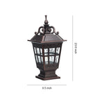 Pillar Garden Light in Chestnut Aluminum with Clear Glass Shade