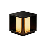 Modern Outdoor Pillar Light in Black Stainless Steel with Clear Glass