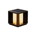 Modern Outdoor Pillar Light in Black Stainless Steel with Clear Glass