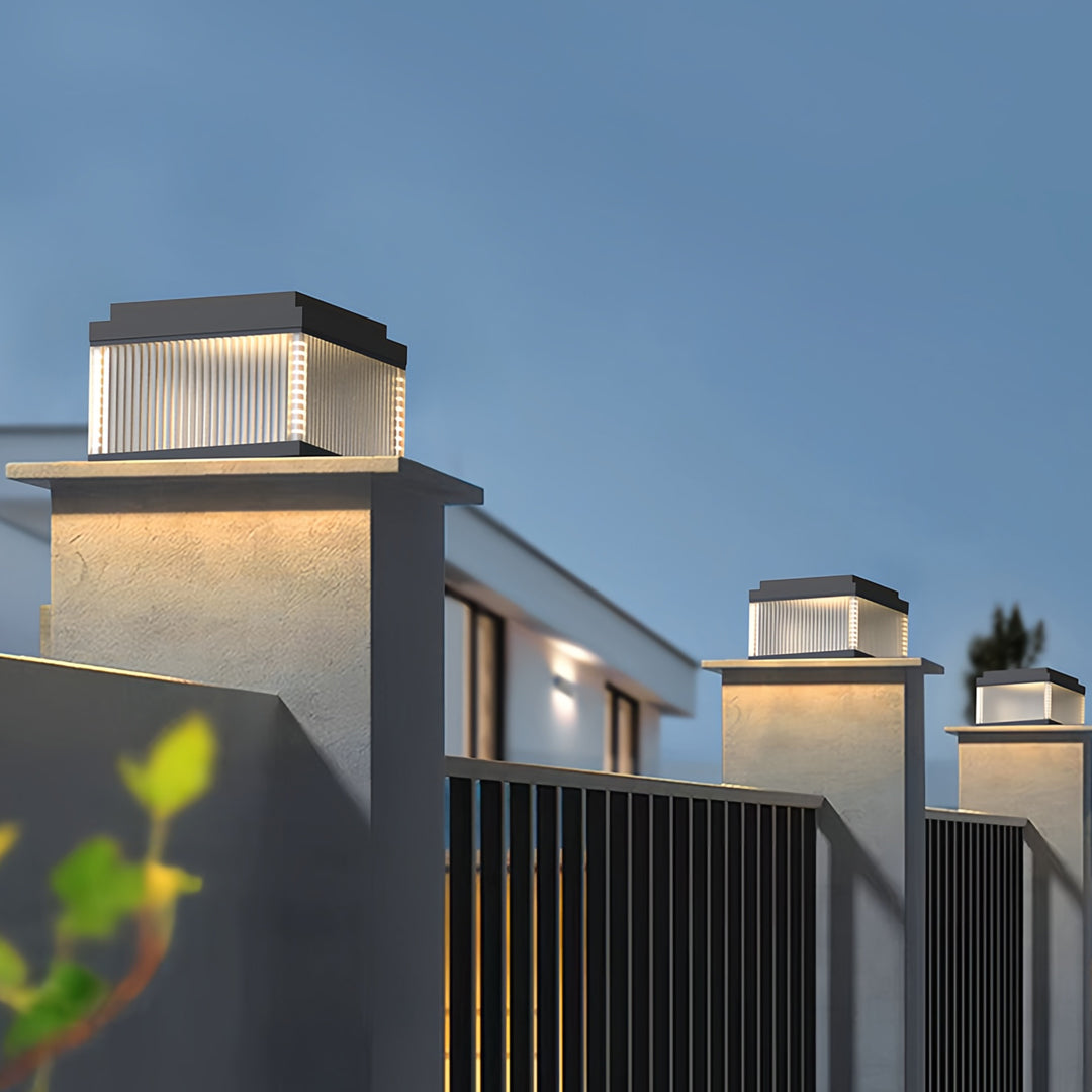 Minimalist Pillar Light for Courtyard, Waterproof Stainless Steel Post Lamp