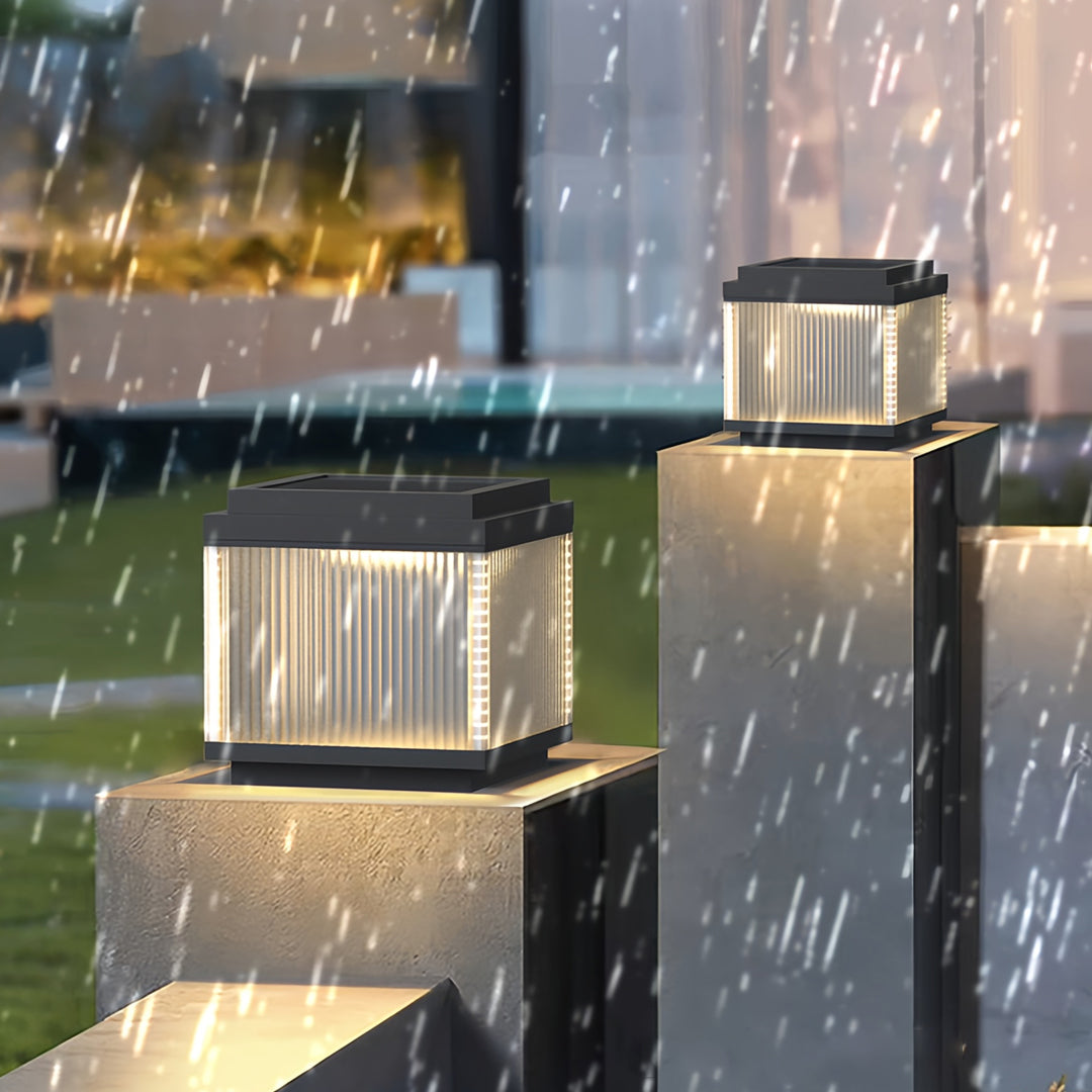 Minimalist Pillar Light for Courtyard, Waterproof Stainless Steel Post Lamp