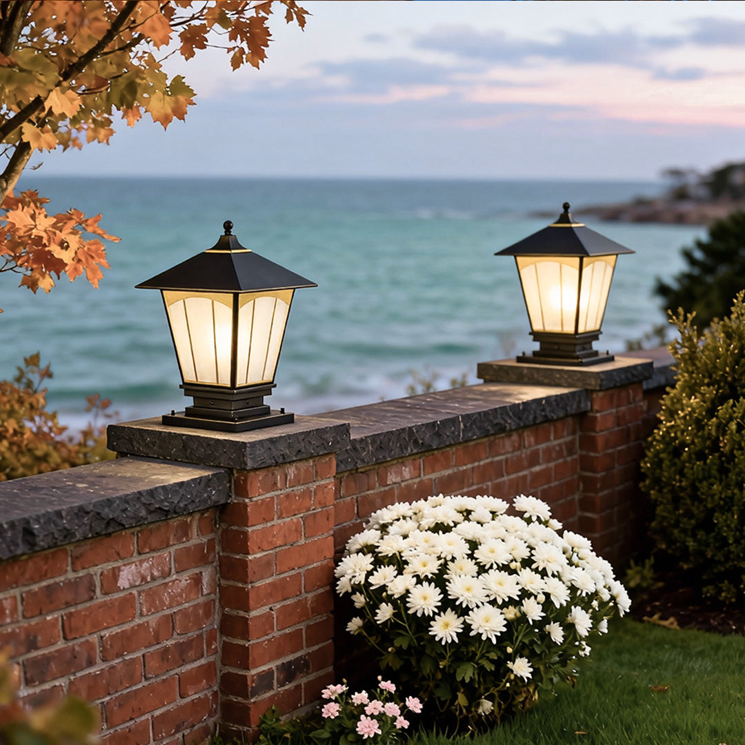 Solid Copper Pillar Light for Outdoor Fence Post – IP55 Waterproof