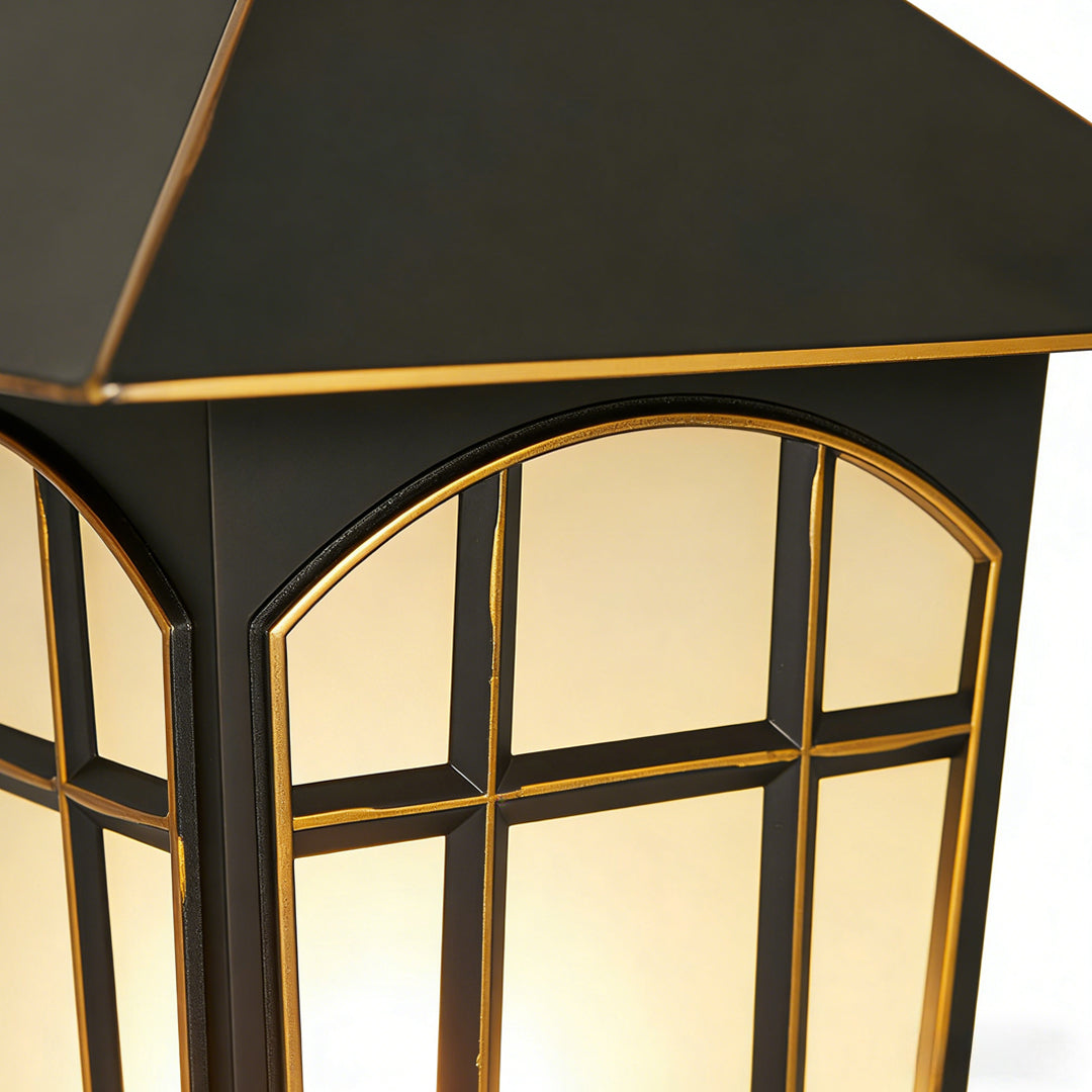 Modern Minimalist Outdoor Pillar Light in Sand Black Aluminum