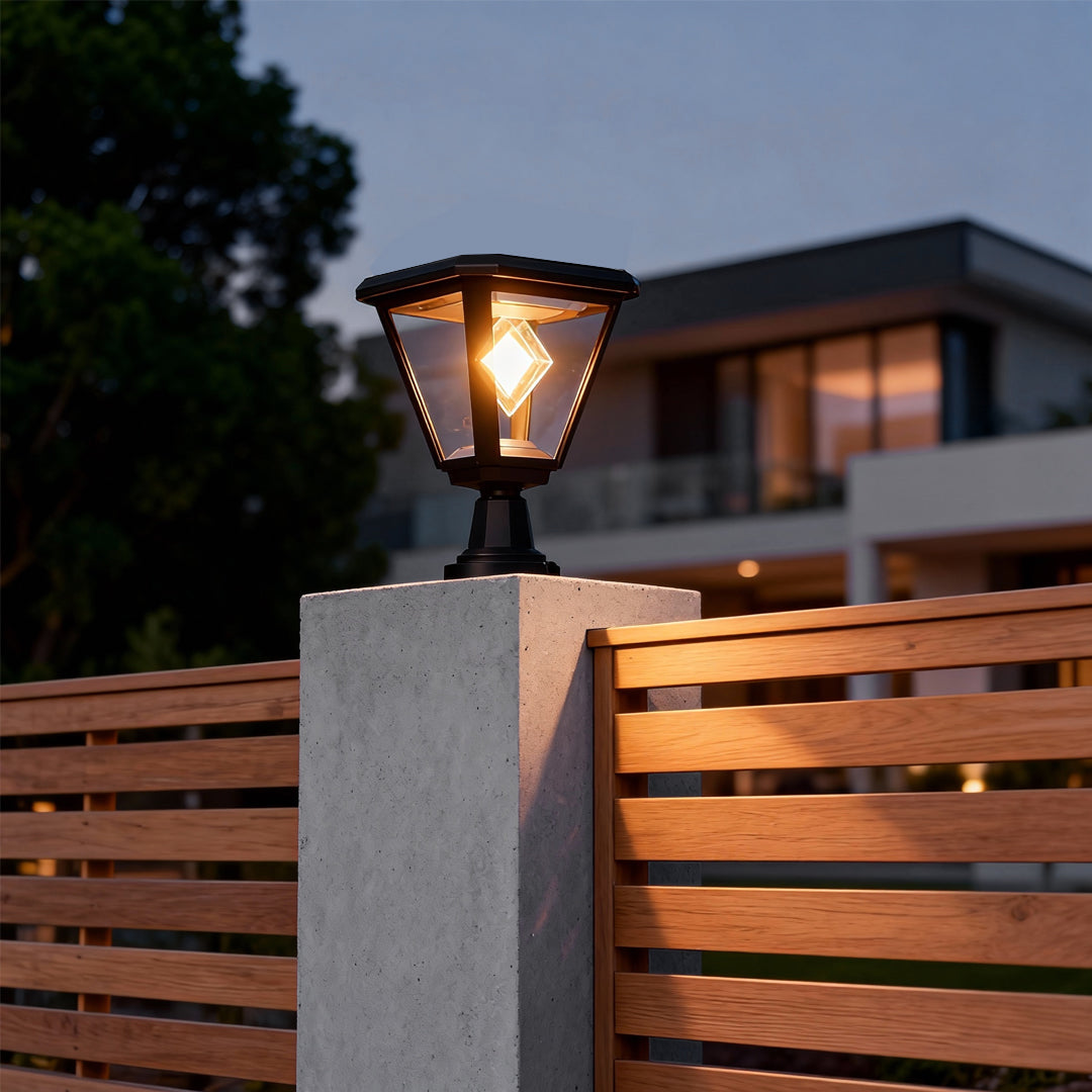 LED Post Cap Light – Waterproof Outdoor Pillar Lamp in Black