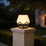 Modern Pillar Top Solar Lights Waterproof Stainless Steel Gate Lamp