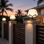 Modern Pillar Top Solar Lights Waterproof Stainless Steel Gate Lamp