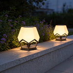 Modern Pillar Top Solar Lights Waterproof Stainless Steel Gate Lamp