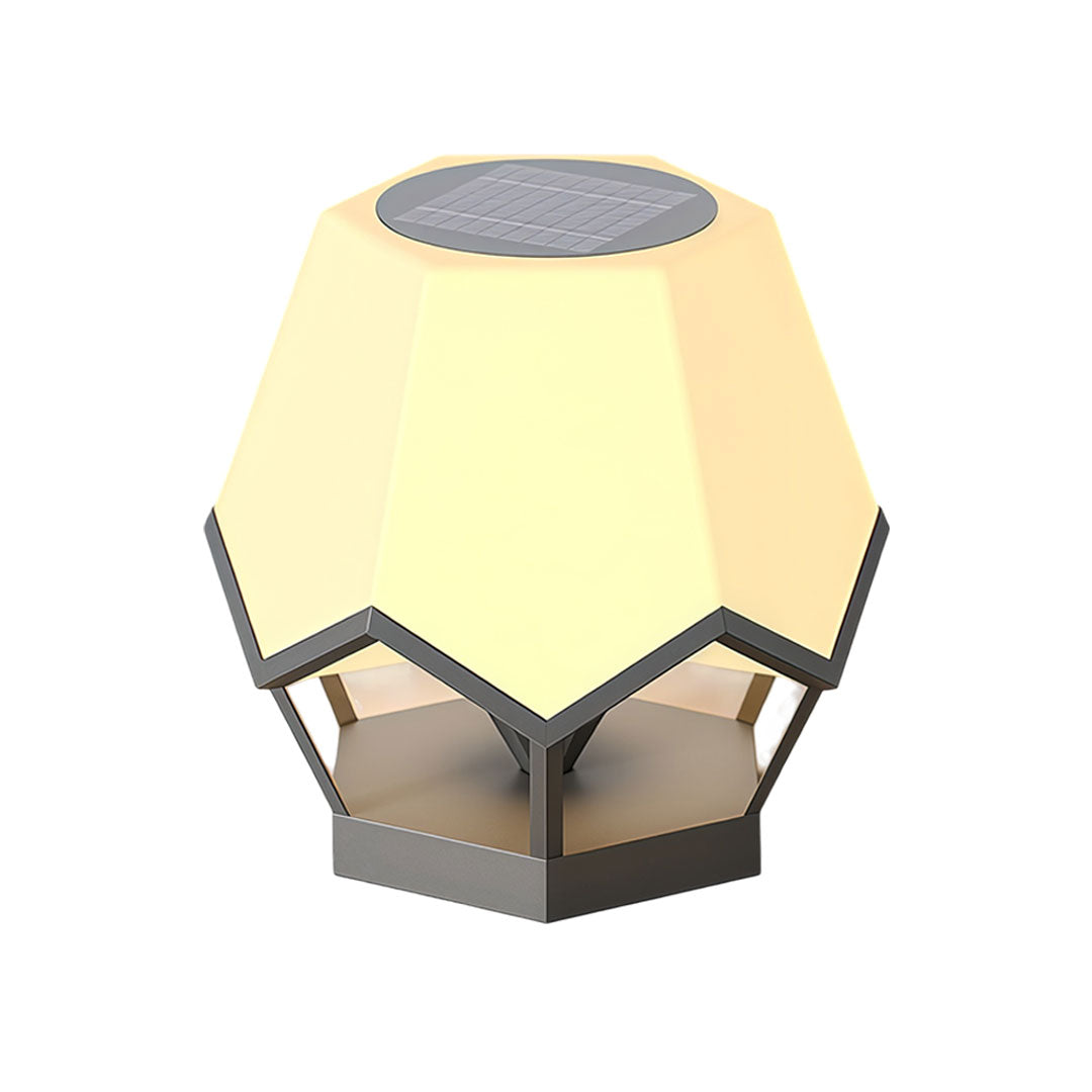 Modern Pillar Top Solar Lights Waterproof Stainless Steel Gate Lamp