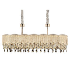 French Crystal Glass Fringe Chandelier | Luxury LED Ceiling Light