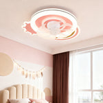 Petal Glow Ceiling Fan with Dimmable LED Light, Pink and White for Kids' Rooms