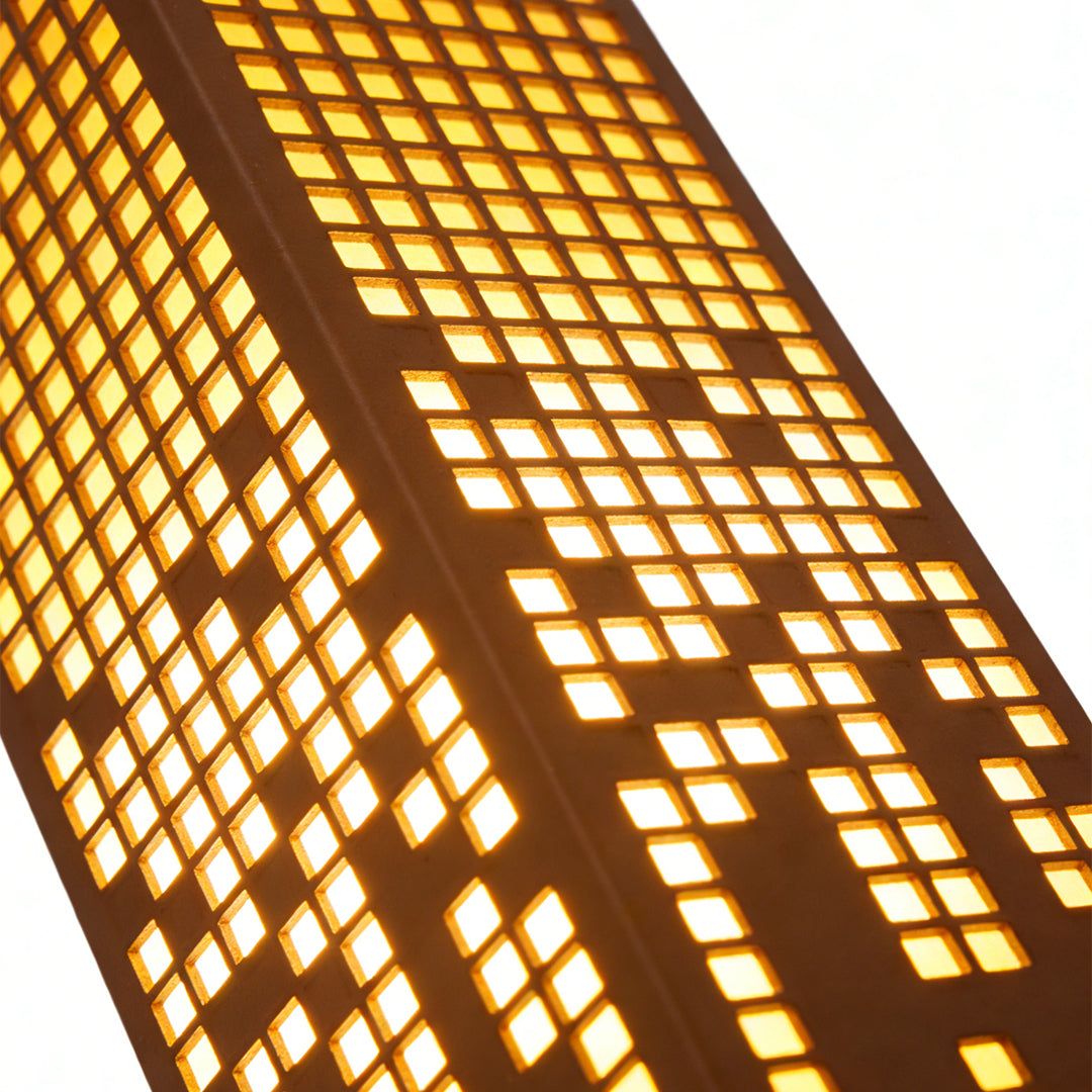 Pixel Rectangular Bollard Lamp in Marble and Stainless Steel for Pathways